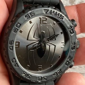 Marvel SPIDERMAN Mens Boys Analogue Watch Black Silicone Wristband Spider